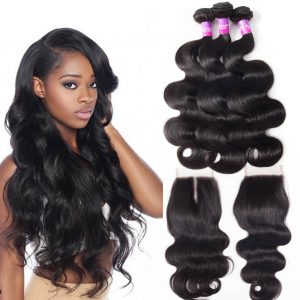 body wave hair bundles with lace closure