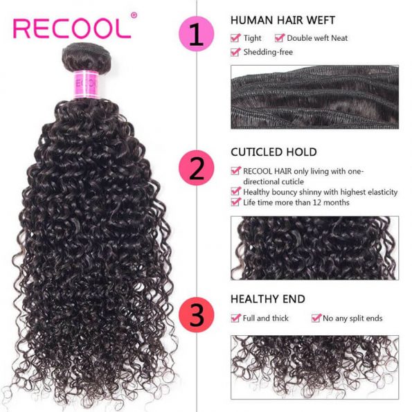 recool human hair curly wave bundles details