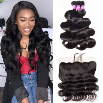  Malaysian 4 Bundles Loose Wave Hair Bundles with Frontal 