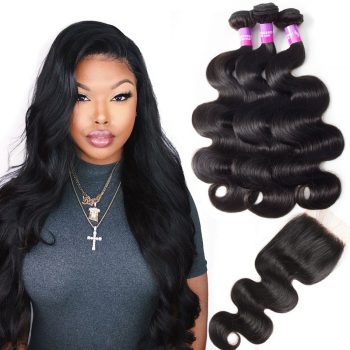 Peruvian Hair Bundles With Lace Closure Recool Hair