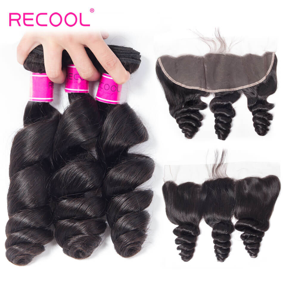 High Quality Loose Wave Virgin Hair Bundles With Ear To Ear Lace Frontal
