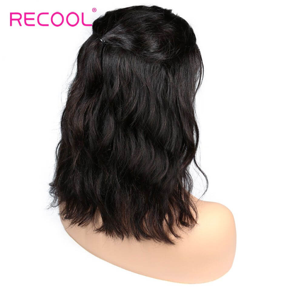 Recool Hair Short Bob Body Wave Wigs Density 180% 8A Virgin Human Hair Lace Frontal Wigs