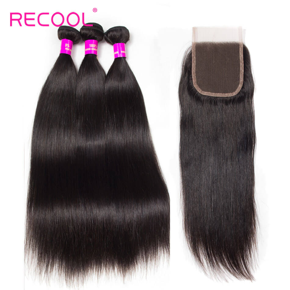 Brazilian Body Wave Hair 3 Bundles Cheap With Closure | Recool Hair