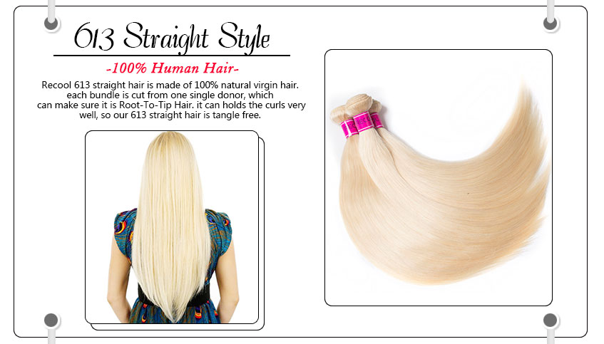 Blonde Hair 613# Color Brazilian Straight Hair 10A Virgin Human Hair 3 Bundles Sale