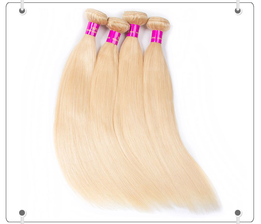 Blonde Hair 613# Color Brazilian Straight Hair 10A Virgin Human Hair 3 Bundles Sale