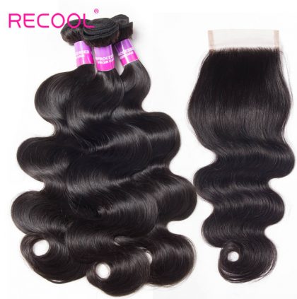 Body Wave Hair 3 Bundles Cheap With Closure | Recool Hair