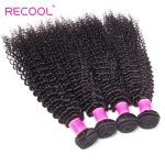 Kinky Curly Hair Weave 4 Bundles Recool Hair 8A Top Quality Virgin Peruvian Hair Bundles For Sale