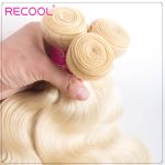 Brazilian 3 Bundles Body Wave 613 Blonde Human Hair Weaves With Lace Closure