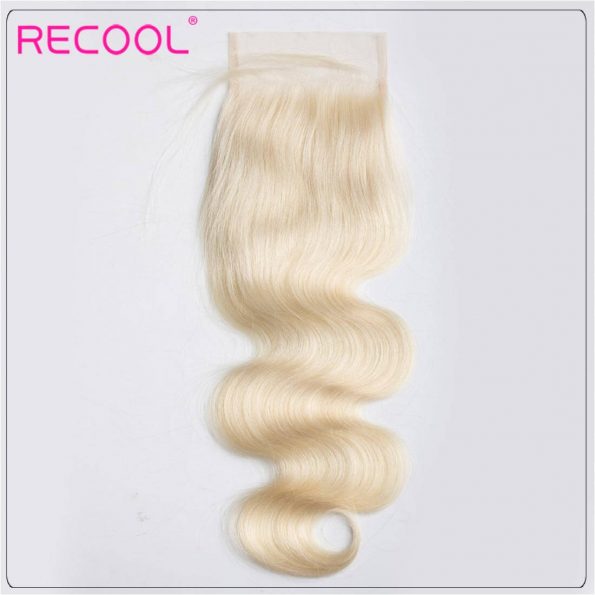 613 Blonde Human Hair Weaves Lace Closure 0