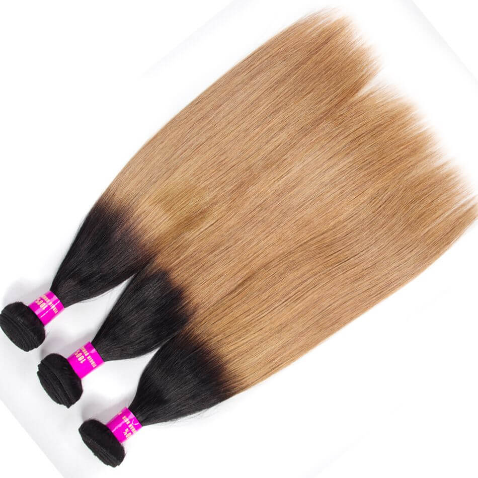Brazilian Ombre Hair 1B27 Ombre Blonde Straight Human Hair