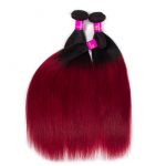 Ombre Color Hair 1B Burgundy Straight Remy Human Hair