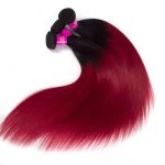 Ombre Color Hair 1B Burgundy Straight Remy Human Hair 4