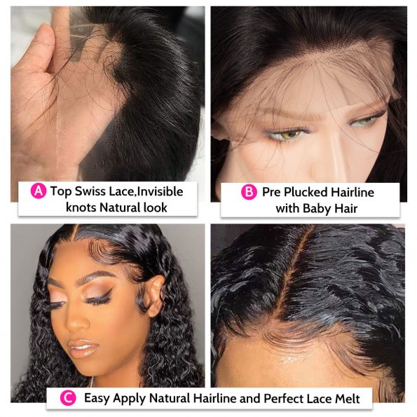 13×4 lace front wig details curly