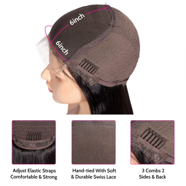 6×6 lace wig cap details