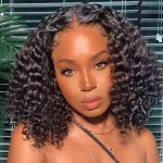 short deep curly glueless wig