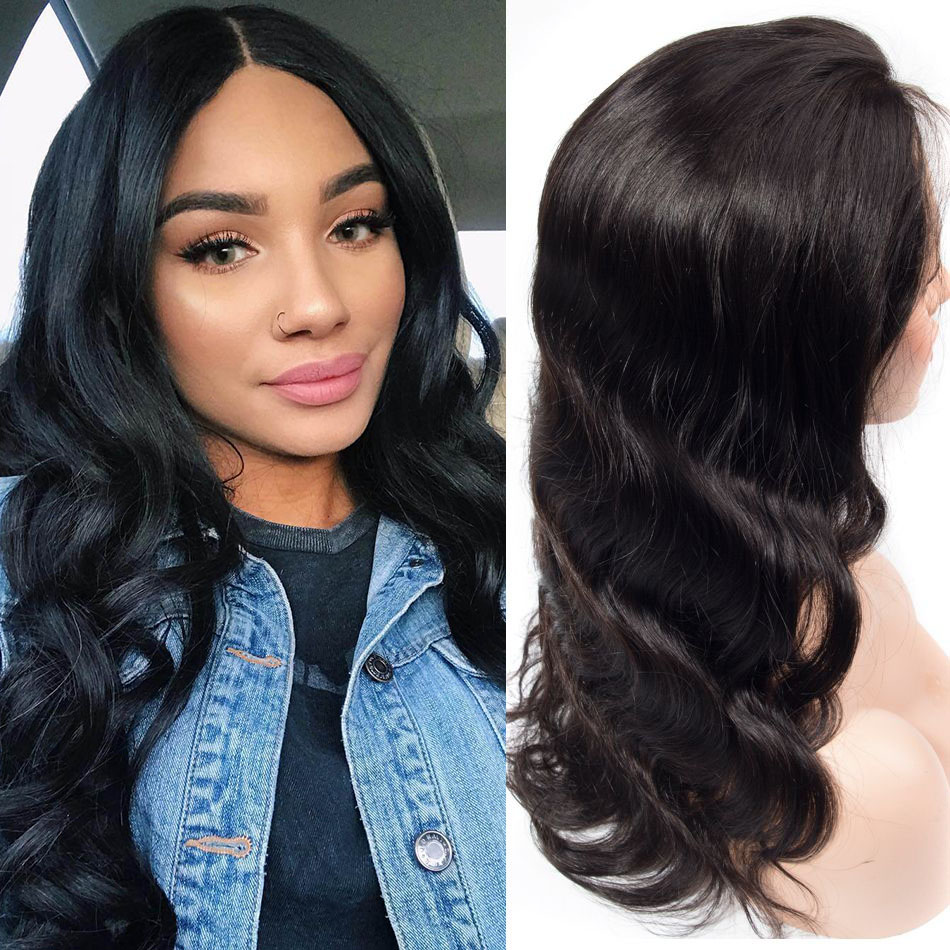 Recool 360 Lace Frontal Wigs Pre Plucked With Baby Hair Brazilian Body Wave Human Hair Lace Front Long Wigs For Women 180