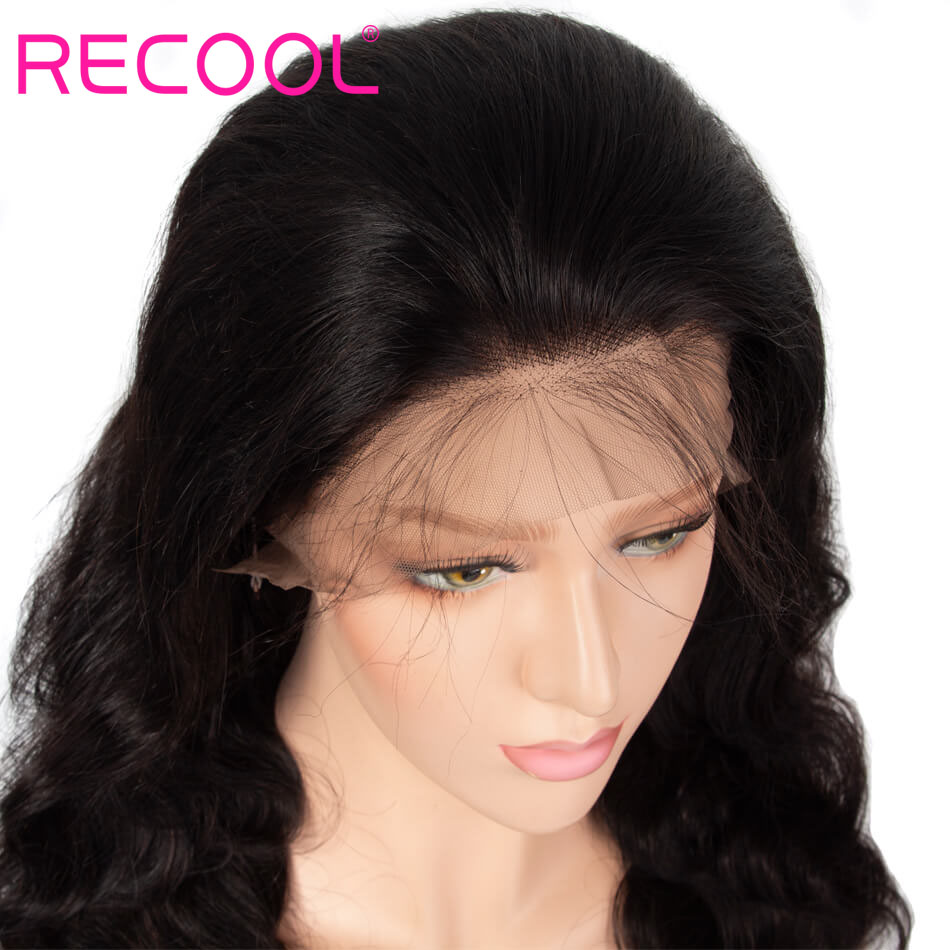 Recool 360 Lace Frontal Wigs Pre Plucked With Baby Hair Full Brazilian Body Wave Human Hair Lace Front long Wigs For Black Women
