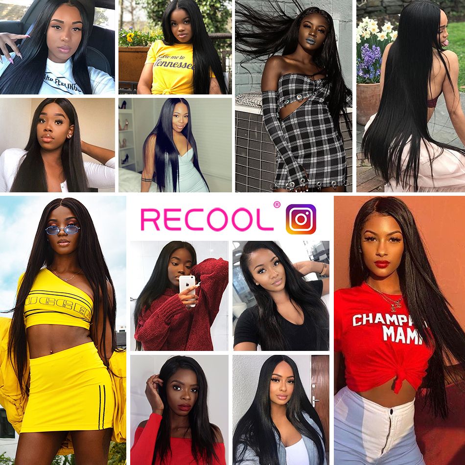 straight hair lace front wig model show