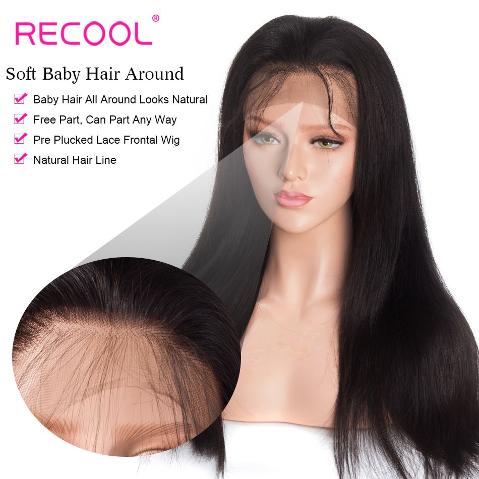 straight human hair lace front wig 1