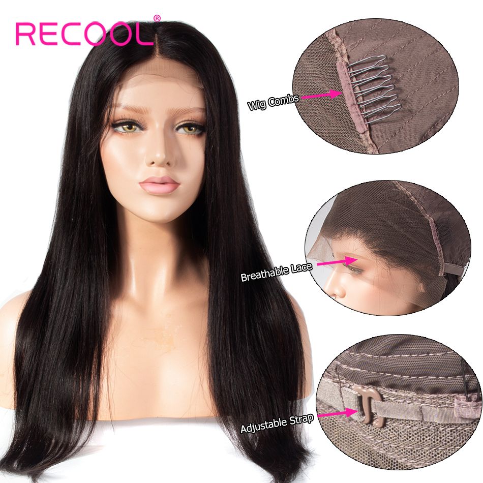 straight human hair lace front wig