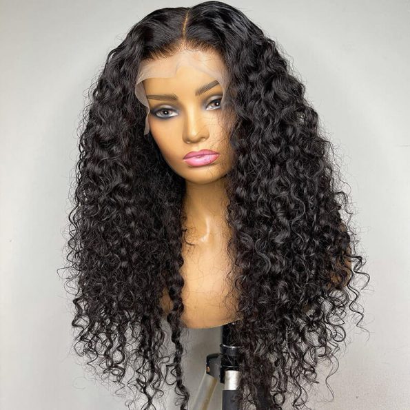 water wave human hair lace front wig (1)