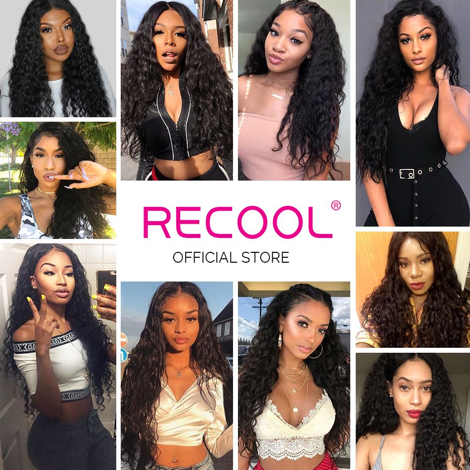 water wave human hair lace front wig model show