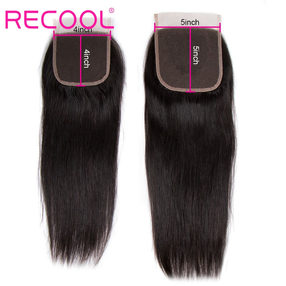 straight human hair 5x5 closure