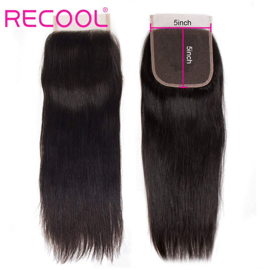 straight human hair 5x5 lace closure