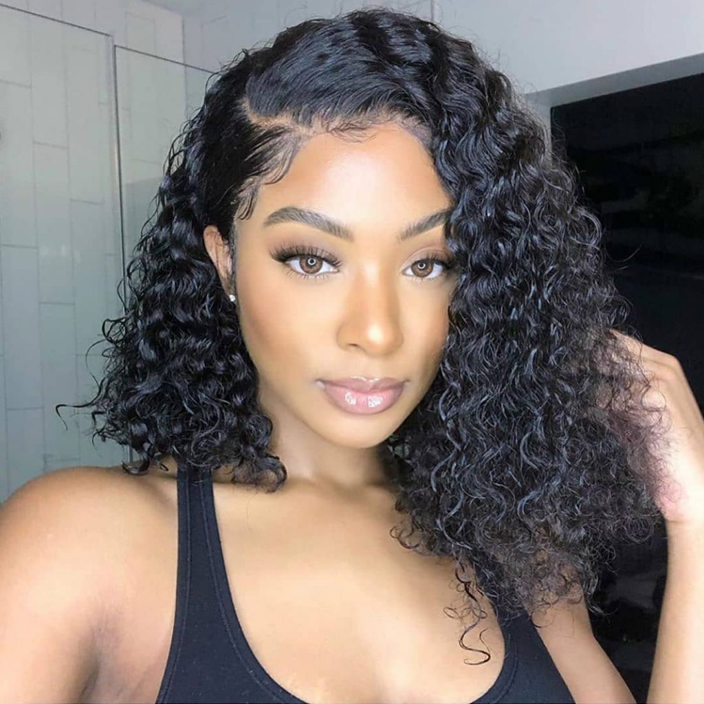 Brazilian Curly Wave 13x4 Lace Closure Bob Wig | Recool Hair