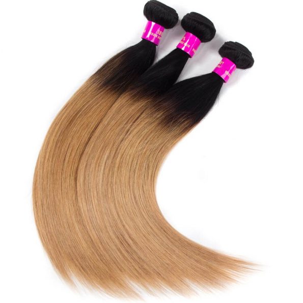 Brazilian Ombre Hair 1B27 Ombre Blonde Straight Human Hair 1