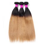 1B 27 straight hair bundles with lace closure