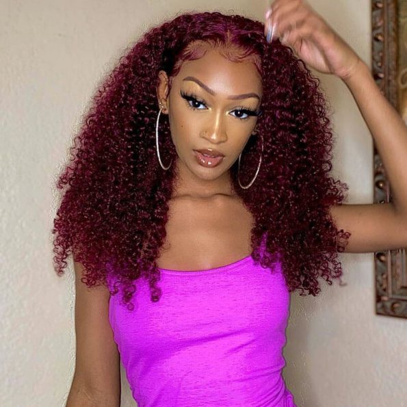 99J Curly lace frontal wig