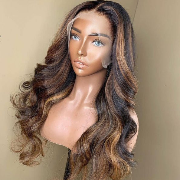 Highlight colored lace wig 3