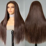 brown color human hair wig 2