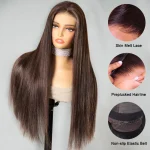 brown color human hair wig 2