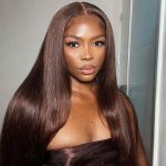 chocolate brown color lace frontal wig