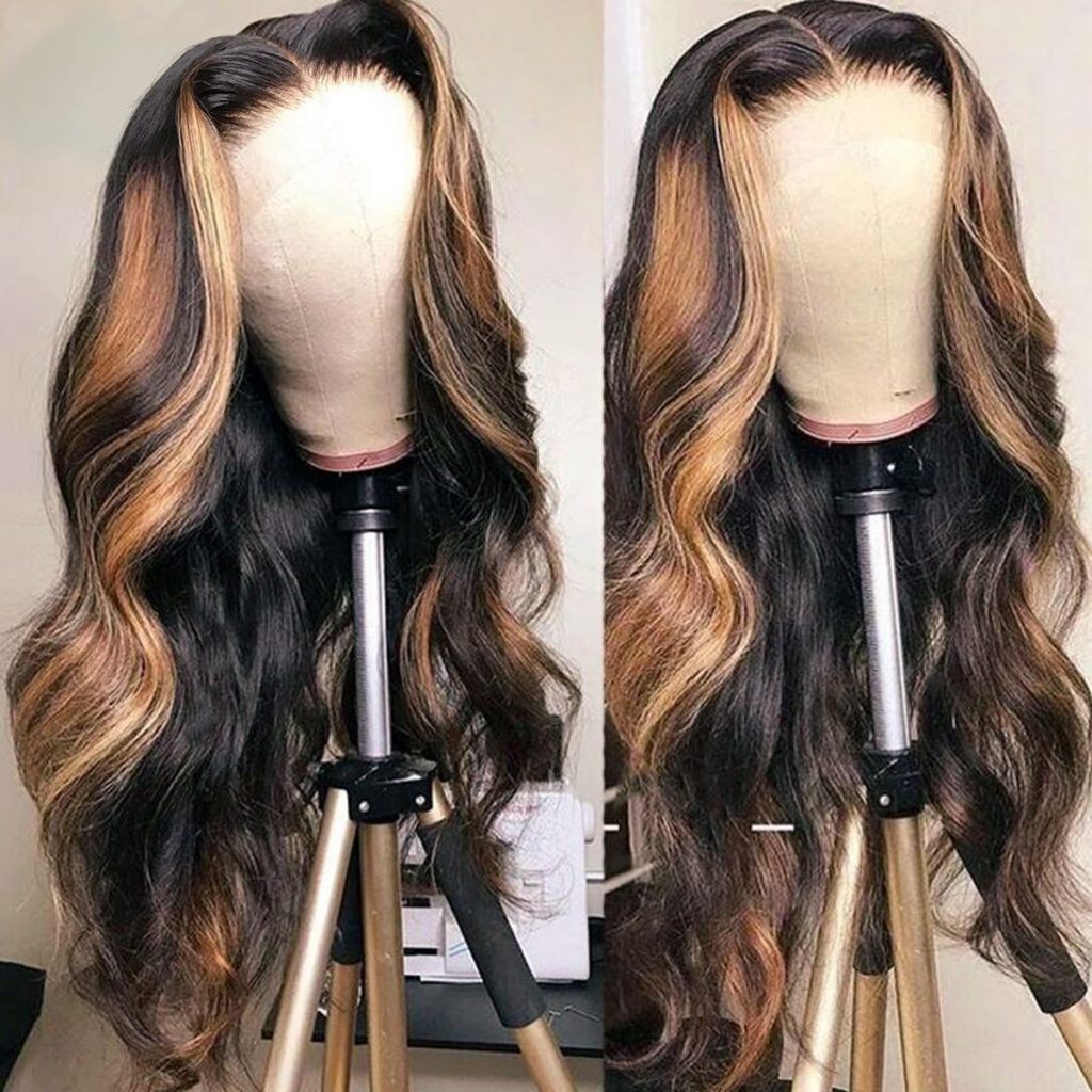 Highlight Body Wave Wig 13×4 Lace Front Wig Colored Human Hair Wigs
