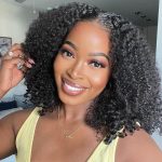 short kinky curly human hair wig