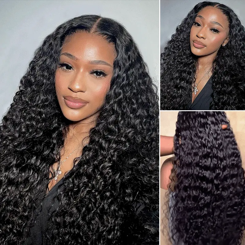 $199 30 Inch Water Wave Human Hair Glueless Wig 6x5 13x6 HD Lace Pre Plucked & Bleached 250% Density