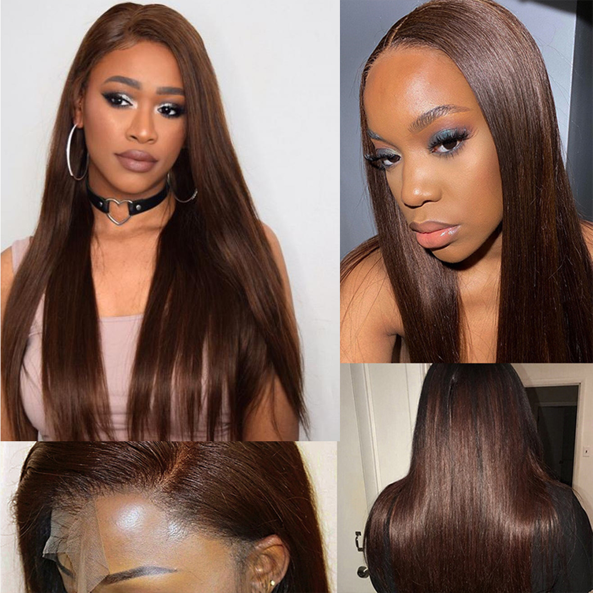 Straight Dark Brown 13x4 Lace Front Wig | Recool Hair