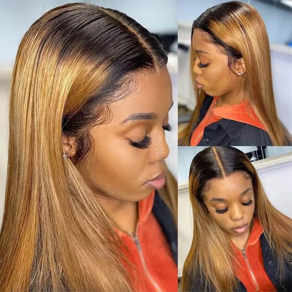1b 27 ombre straight wig