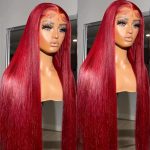 red straight hair wig