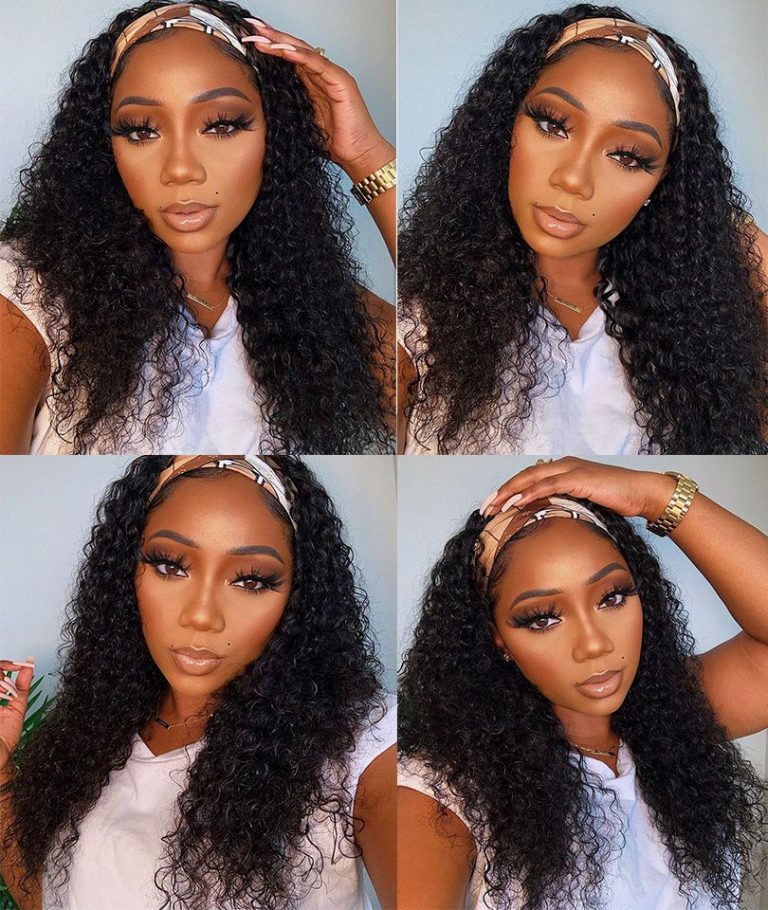 kinky Curly Headband Wig Human Hair Wigs | Recool Hair