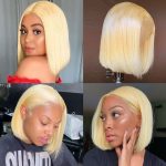 Blonde 4×4 lace closure bob wig