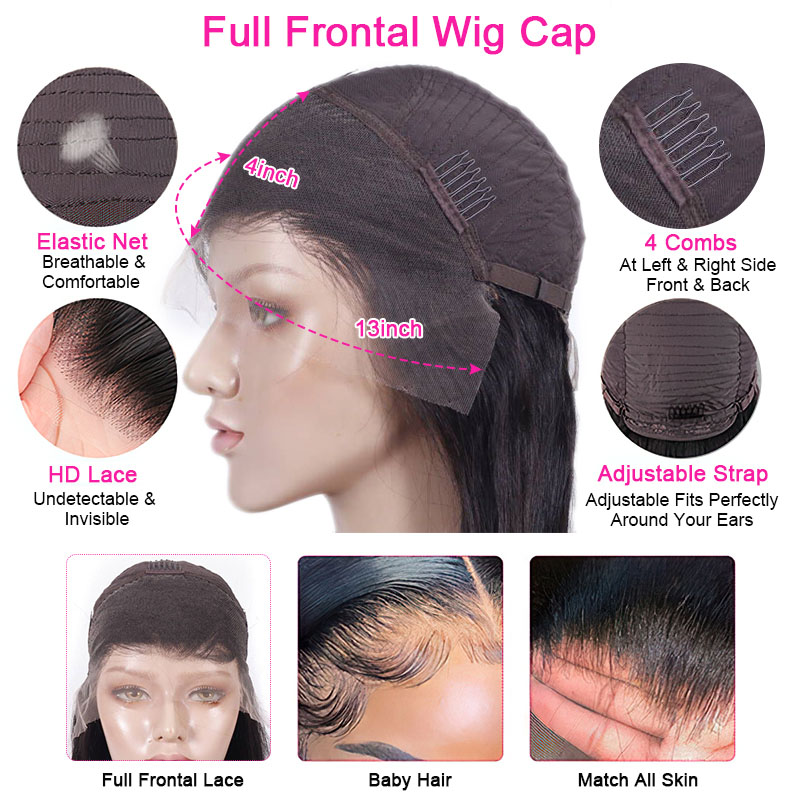 full frontal wig cap detail