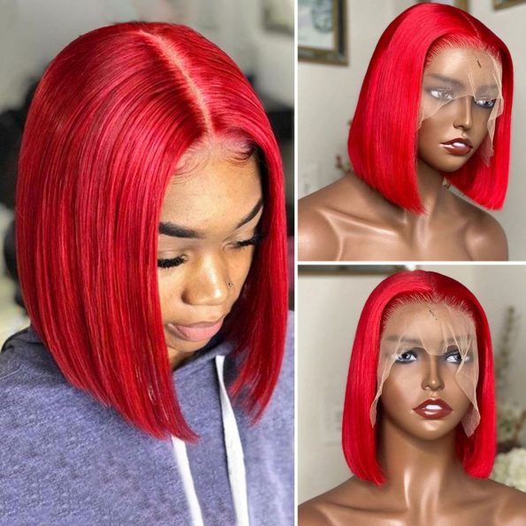 red bob wig
