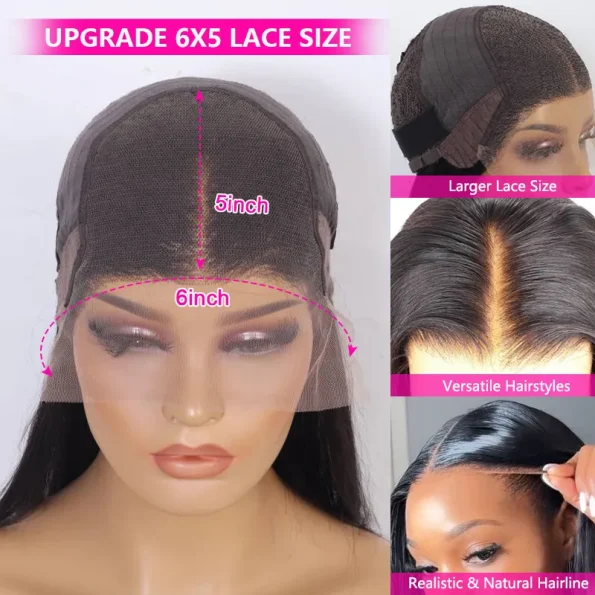 air cap 6x5 lace wig detail