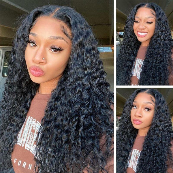 V part water wave wig