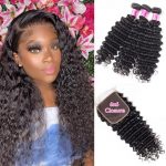 deep wave bundles with 6×6 lace closure