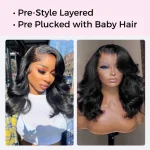 short body wave wig with layer (1)